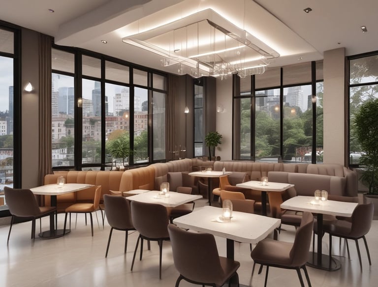 Cozy, stylish bar interior with soft lighting and finished details.