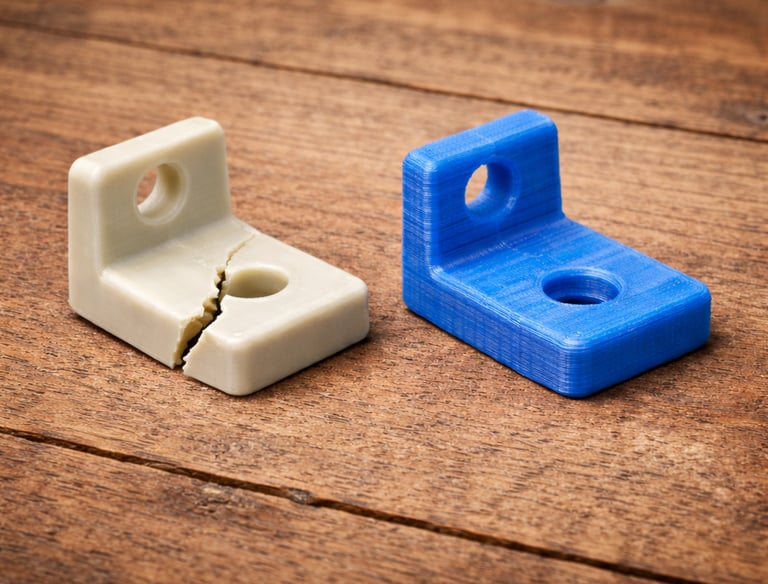 Pièce cassée, réparée par l'impression 3D