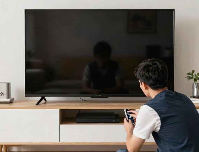 Happy customer receiving free maintenance service for their Hisense TV.