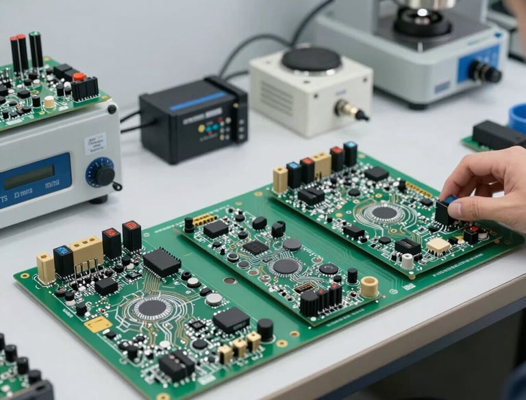 Cargo ship unloading containers at a busy port under clear skies.
