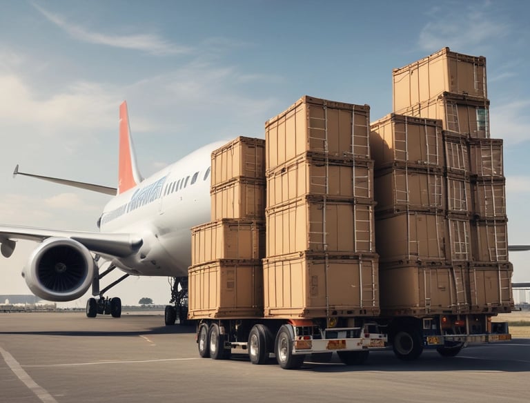 Cargo plane taking off from Chennai airport at sunrise.