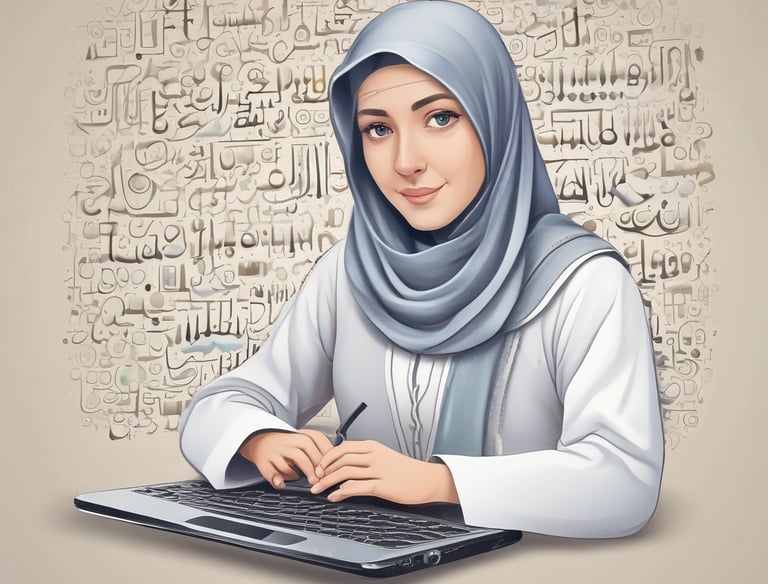 A classroom scene with a diverse group of adults engaged in an Arabic language teacher training session.