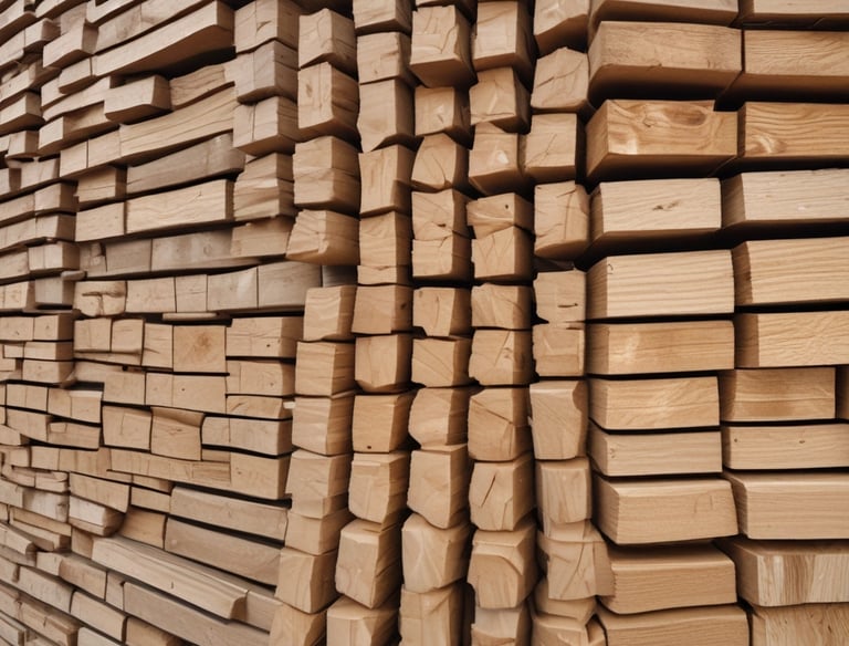 Close-up of high-quality building materials stacked neatly.