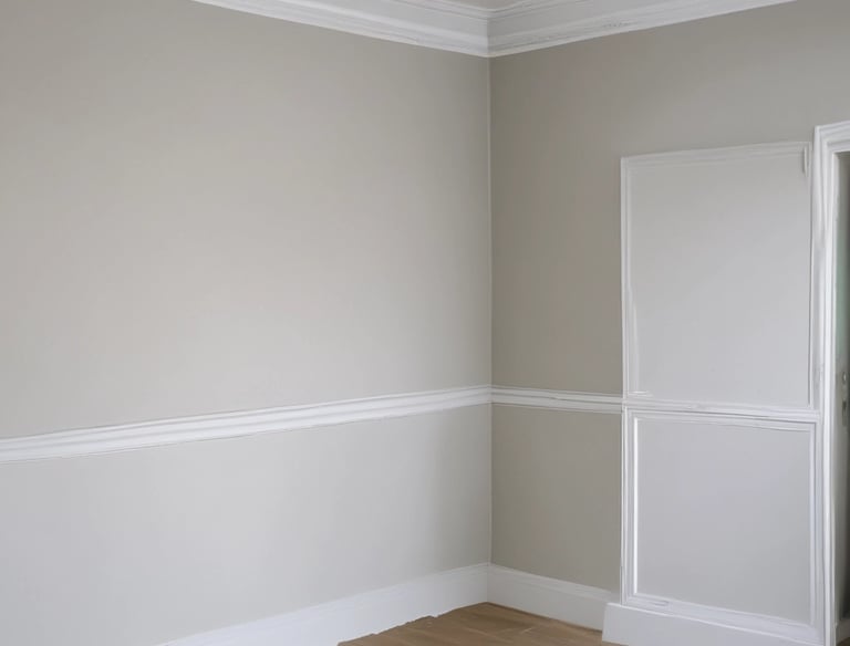 Before and after images of a modern kitchen remodel with fresh cabinetry.