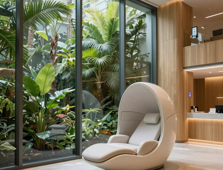 Patient receiving stem cell therapy in a modern treatment room.