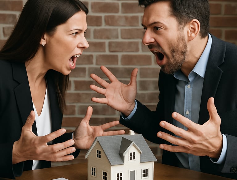 An image showing dispute on real estate