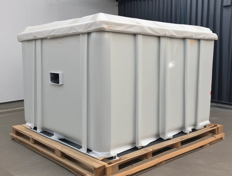 A compact polyester micro pool kit neatly packed with all components visible.