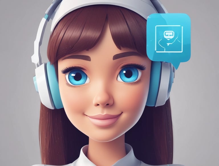 A chatbot icon interacting with students on a mobile device screen.