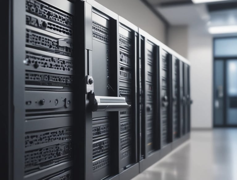 Close-up of a laptop screen displaying email server configuration settings.