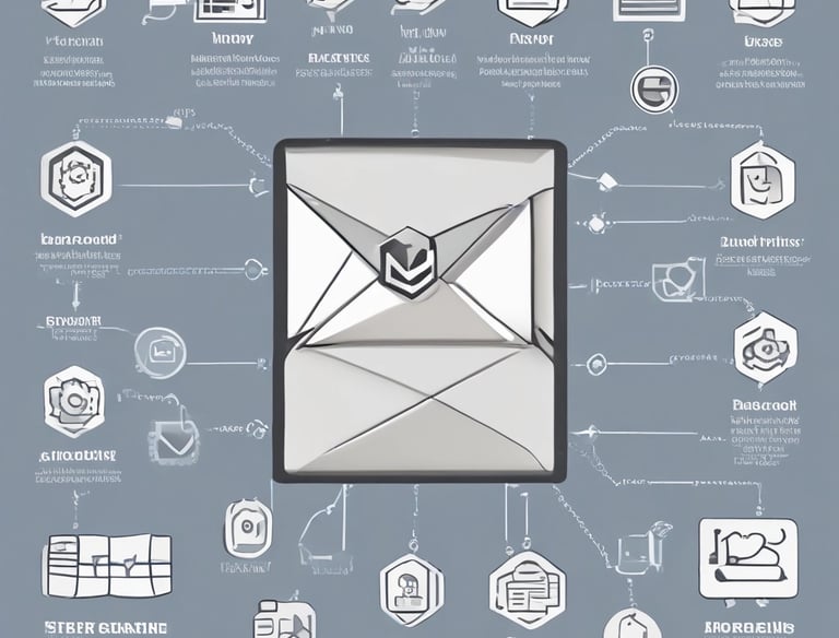 Close-up of a laptop screen displaying email server configuration settings.