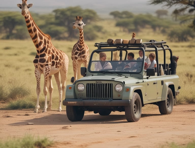 A family-friendly African safari with giraffes