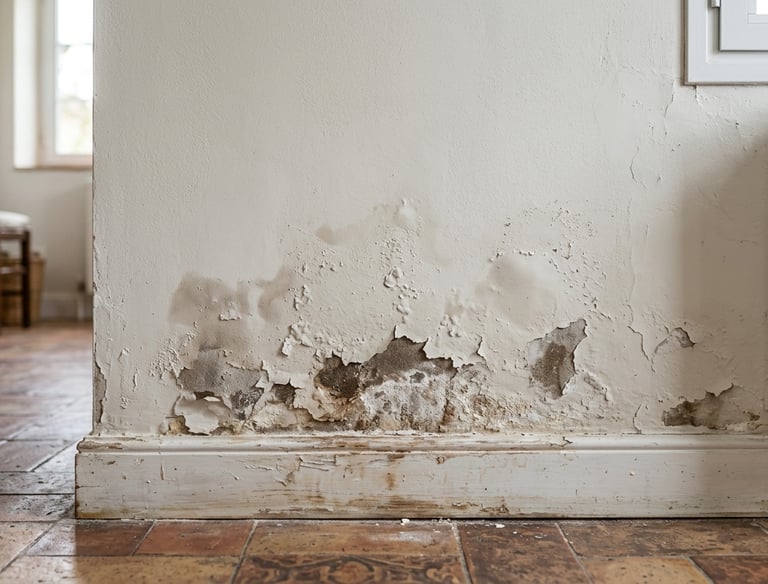 Pintar encima de la humedad por capilaridad sin solucionar la causa