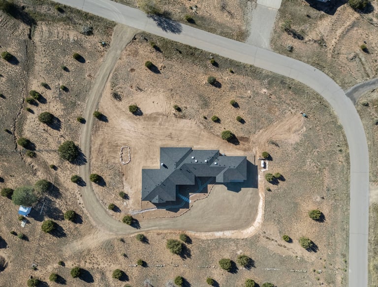 bird eye shot custom home