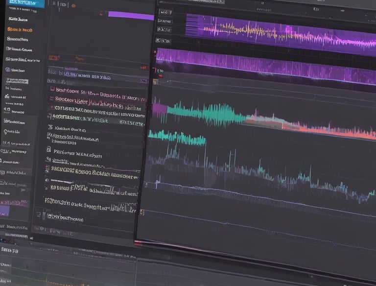 Graphic overlays and animated titles appearing on a video editing software interface.