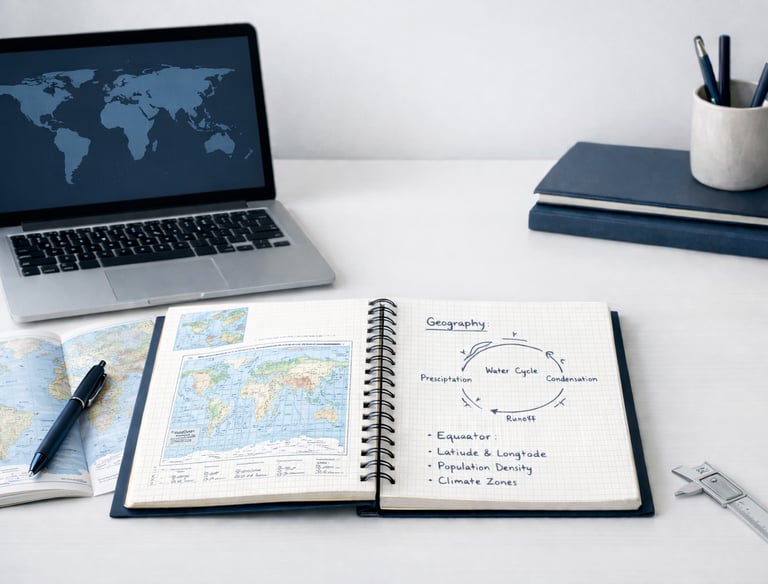 Geografie-Lernmaterialien für Online-Nachhilfe
