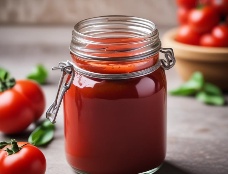 Fresh red peppers and tomatoes freshly picked from the greenhouse.