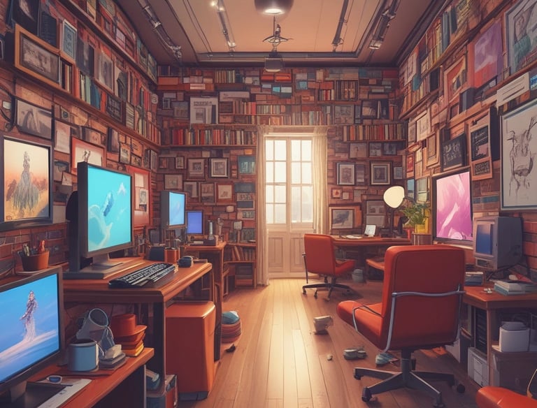 A creative team brainstorming marketing strategies in a modern office.