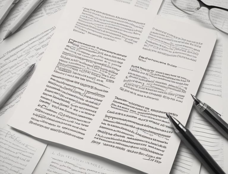 Modern workspace with copywriting notes and a dark-themed web design on a laptop.