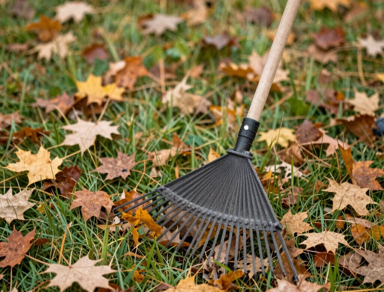 A team clearing overgrown bushes and debris from a large residential yard.