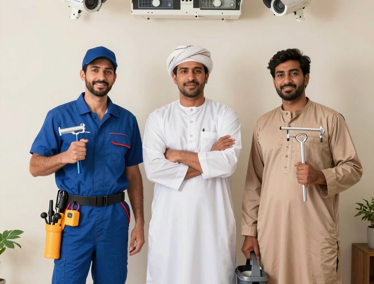 A skilled craftsman fixing a wooden door in a cozy home setting.