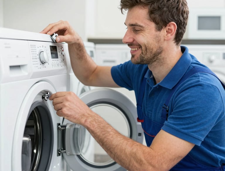 a man riding a skateboard down a street next to tall buildings