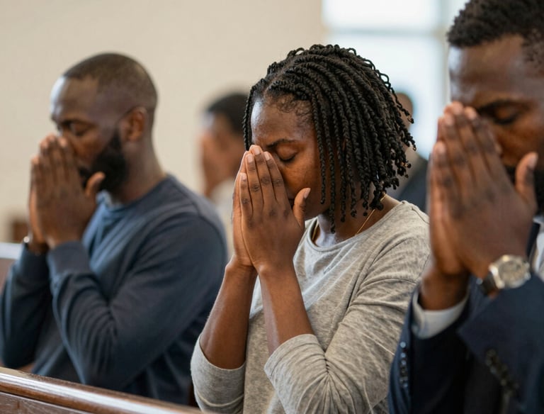 Smiling members sharing their testimonies warmly during a community gathering.