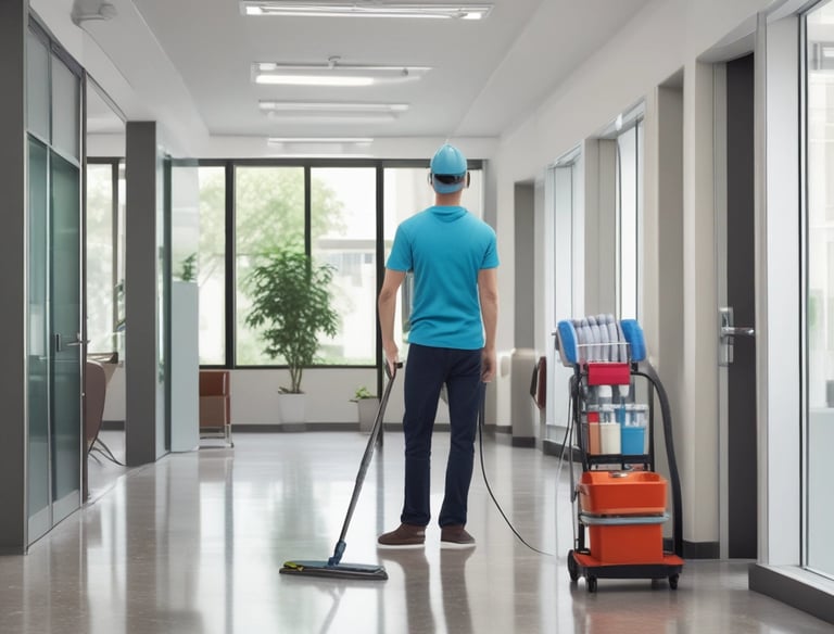 Professional cleaning a car interior at a customer's home with portable equipment.
