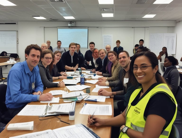 Training session with port staff learning about ISPS compliance.