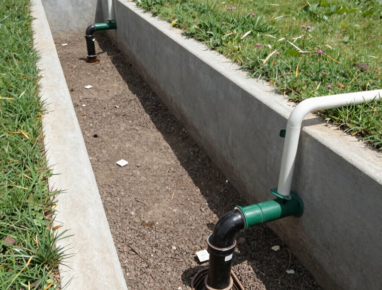 A healthy, lush lawn above a well-maintained drain field.
