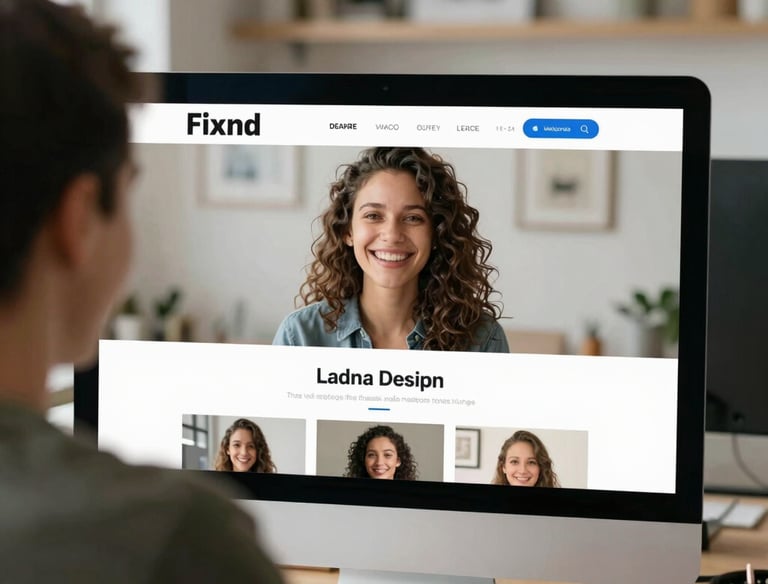 A small business owner happily reviewing their improved online profile.