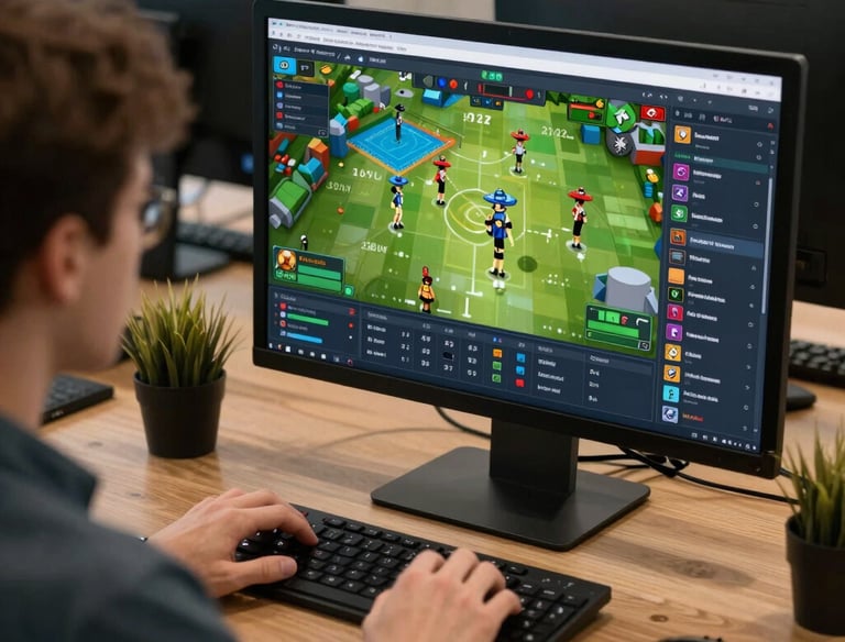 A group collaborating on the design of an educational cultural game.