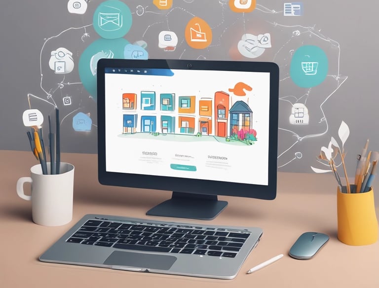 A sleek modern business website displayed on a laptop screen.