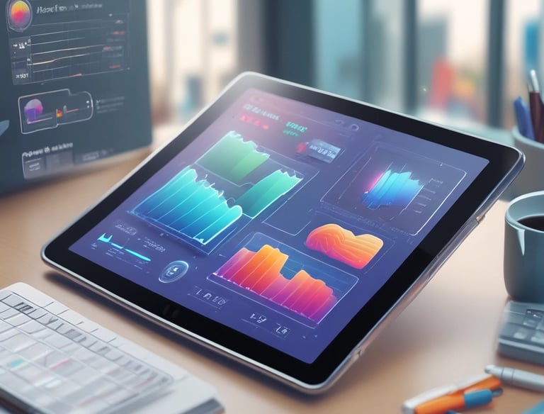 A short promotional video playing on a smartphone held by a businessperson.