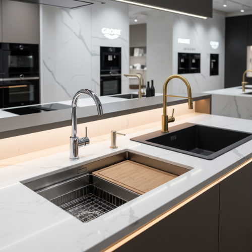 Designer premium kitchen and bathroom hardware showroom