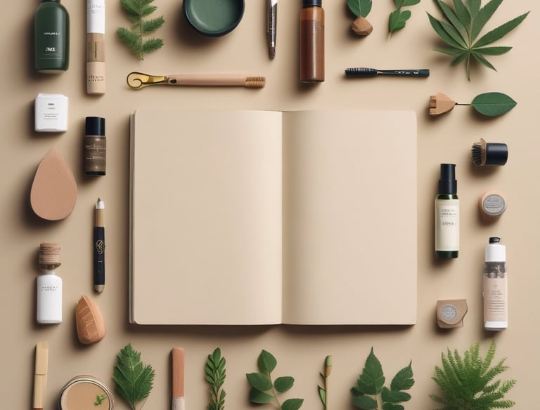 Close-up of hands applying organic skincare products in soft natural light.