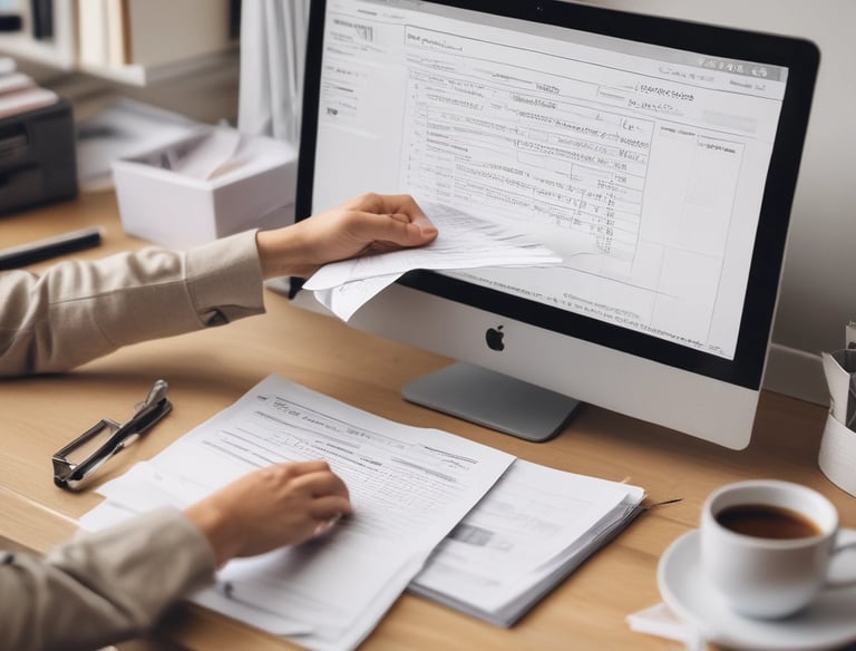 Sorting receipts and entering data into computer