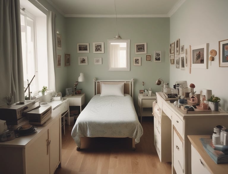 Cozy living room with warm lighting and comfortable seating in a senior group home.