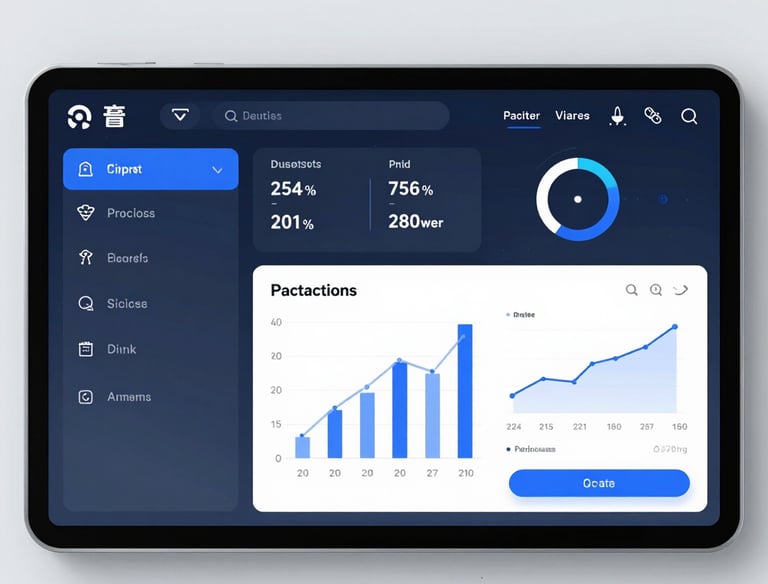 Glowing emerald green and gold 3D financial graphs intertwining against a dark navy blue gradient.