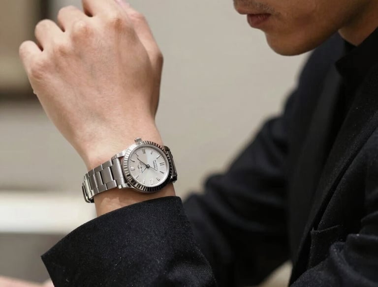 Upward-trending stock charts formed by polished gold light particles with a modern office texture background.