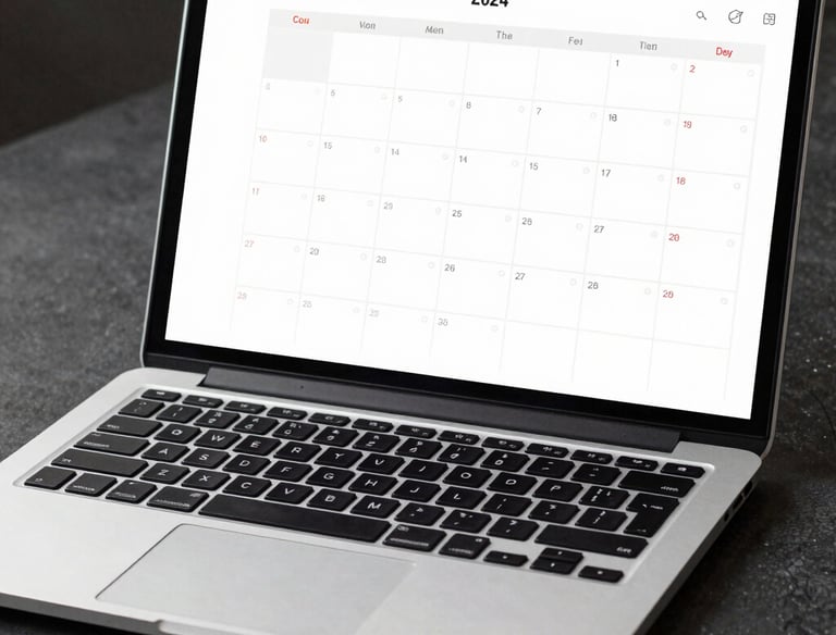 A calm, welcoming workspace with a computer displaying the website’s payment page.