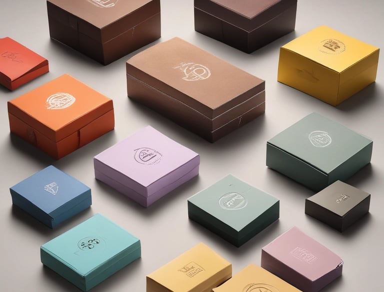 three brown boxes sitting on top of a yellow surface