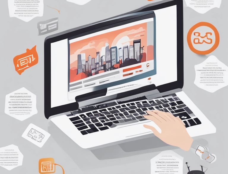 A sleek laptop screen displaying a clean, modern website design in progress.