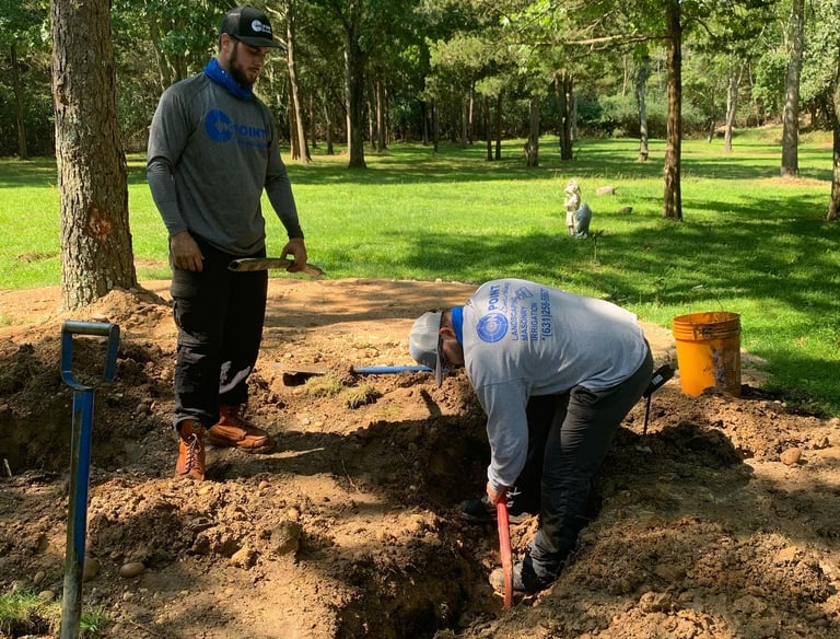 Automated irrigation system sprinkler watering lawn in Port Jefferson Station Suffolk County
