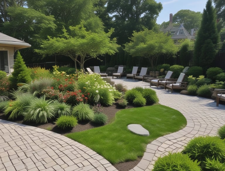 On Point Everything Inc lawn care truck and crew providing professional service in Port Jefferson St