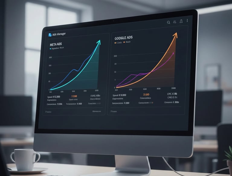 Gestão de Tráfego Pago: Dashboard de performance e ROI em campanhas de Google Ads