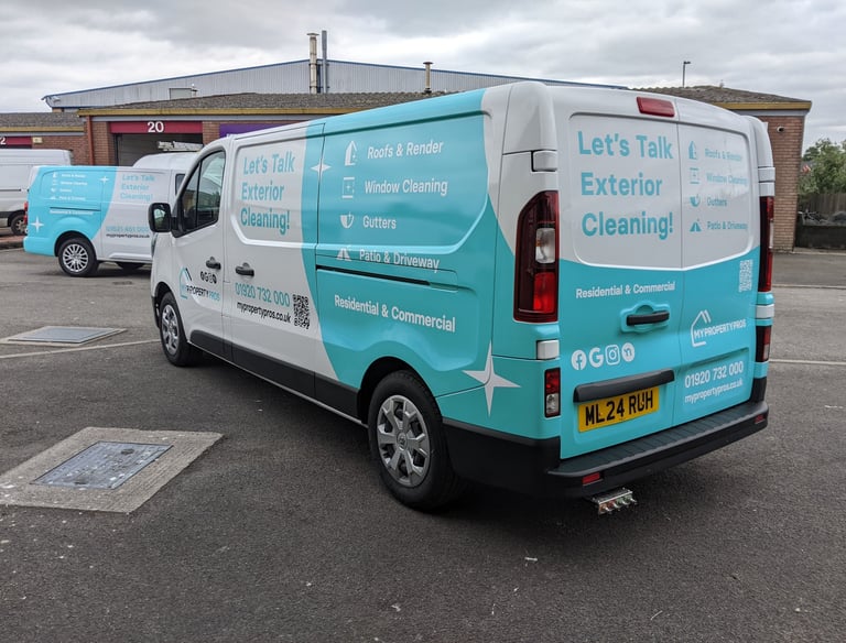 sign writing and partial wrap on a Vauxhall vivaro