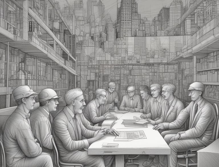 A completed community housing development nestled in a green landscape.