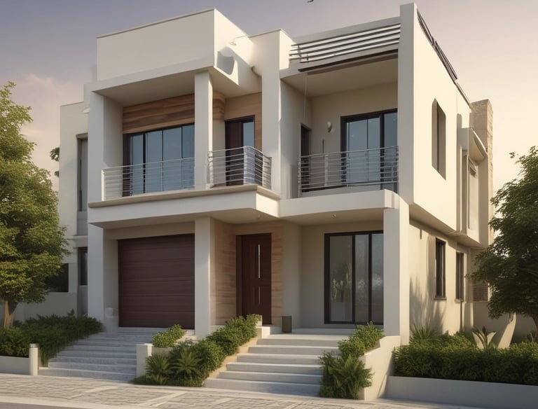 A happy family standing in front of their new home with keys in hand.