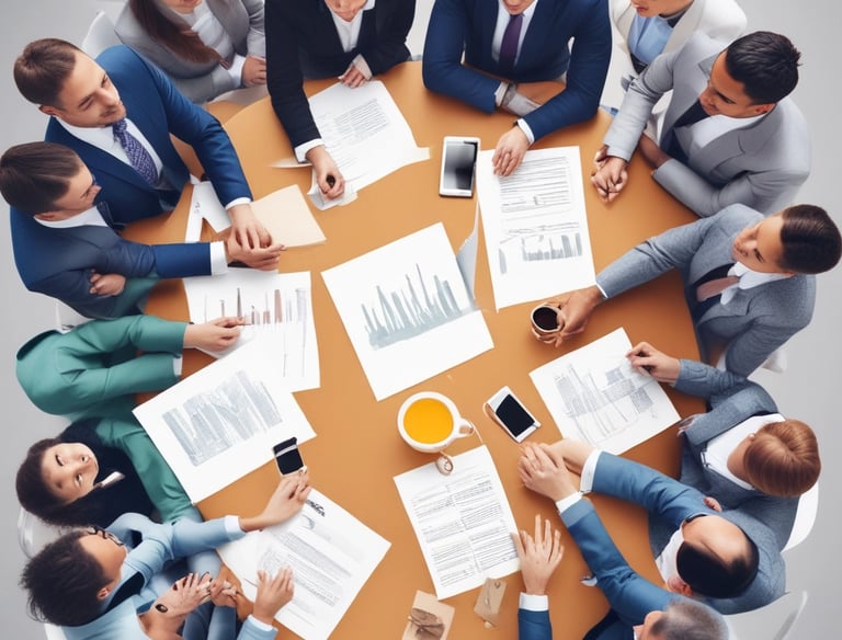 a man riding a skateboard down a street next to tall buildings