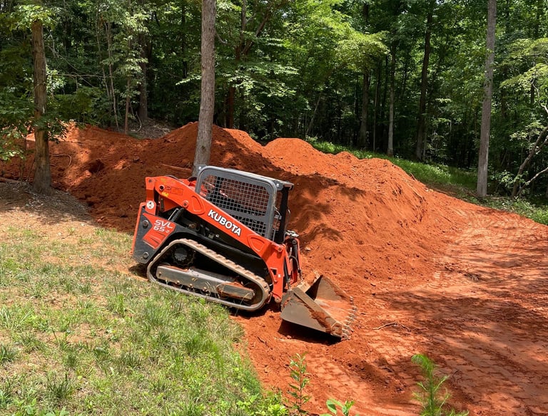skid steer red fill dirt